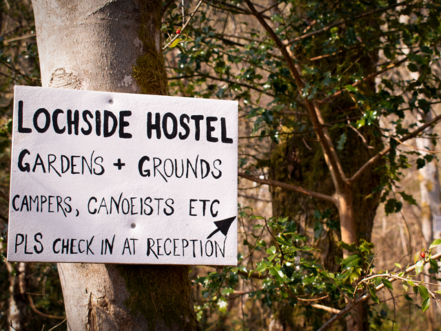 Lochside Hostel Sign